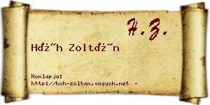 Hőh Zoltán névjegykártya