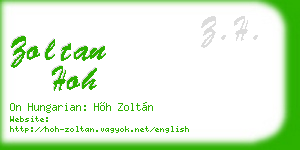 zoltan hoh business card